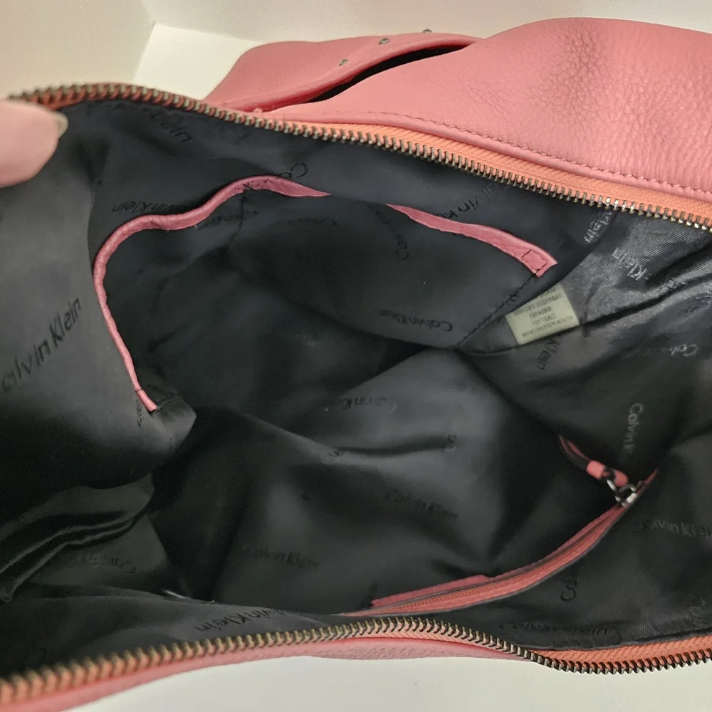 Calvin Klein Avery Hobo Handbag Satchel Pink Salmon Shoulder bag